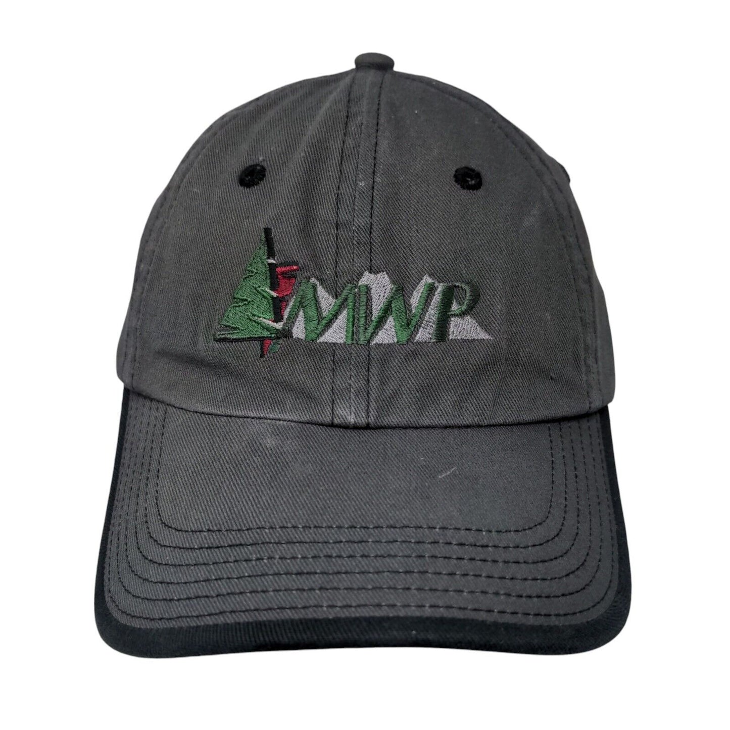 MWP Strapback Hat Gray OSFA Adjustable Embroidered Vented Holes Port Authority
