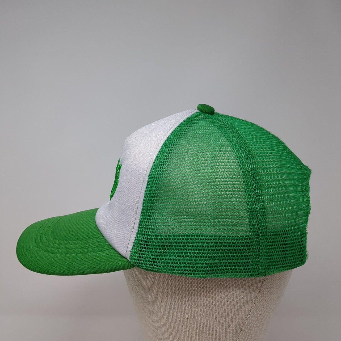 Lucky Snapback Trucker Hat Green One Size Adjustable Embroidered Mesh Back