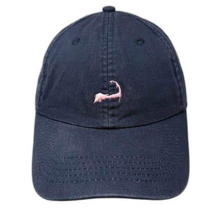 Cuffys Baseball Cap Blue Pink Womens Cape Cod Embroidered Cotton Slideback Hat