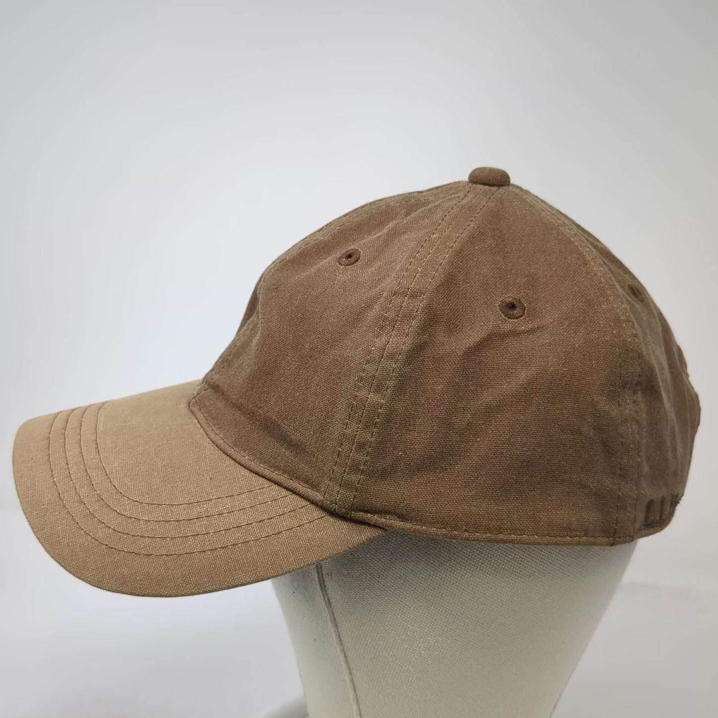 L.L.Bean Baseball Cap Brown One Size Leather Strapback Wool Lined Canvas Hat
