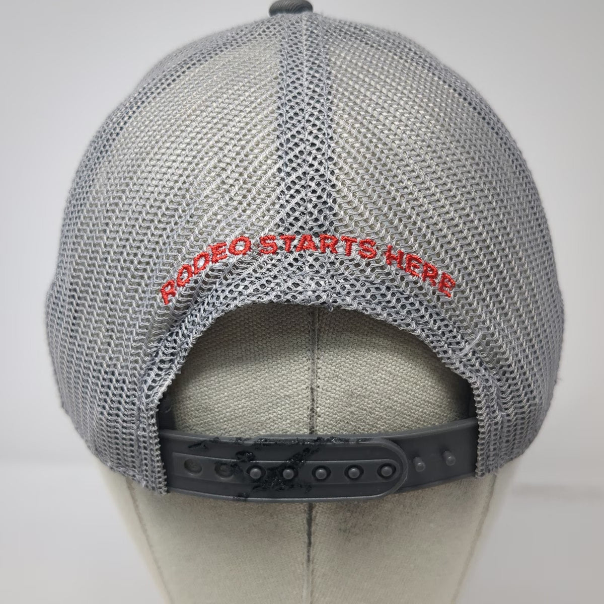 The Game Trucker Hat Gray One Size Youth Camps Rodeo Starts Here Snapback