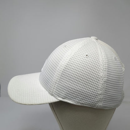 Adidas White One Size Baseball Cap Hat ClimaCool Mesh Performance 3-Stripes