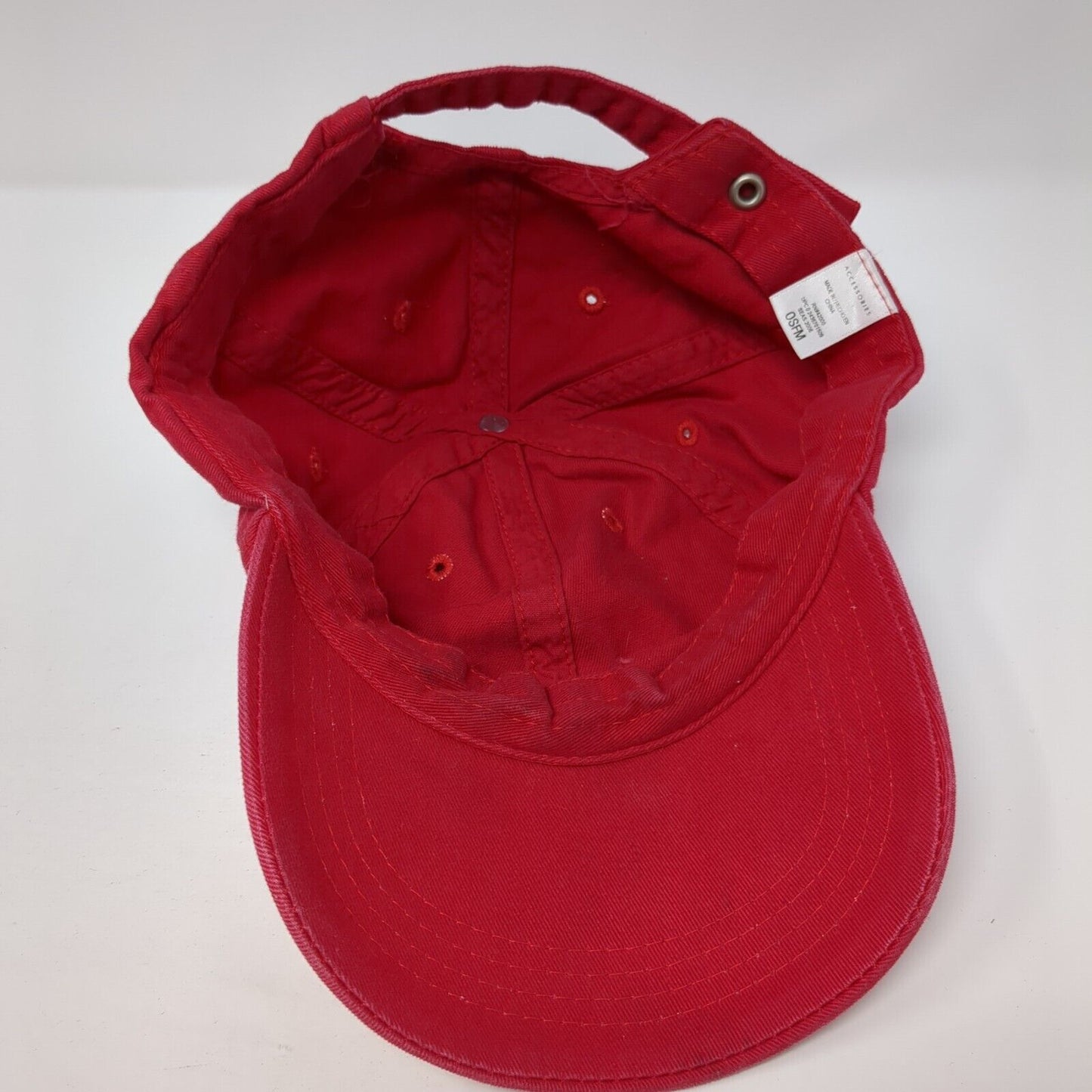 Accessories Slideback Hat Red One Size Adjustable Vented Holes 6 Panel Blank