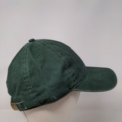 Otto Slideback Hat Green OSFM Embroidered Smiley Face Logo Emoji