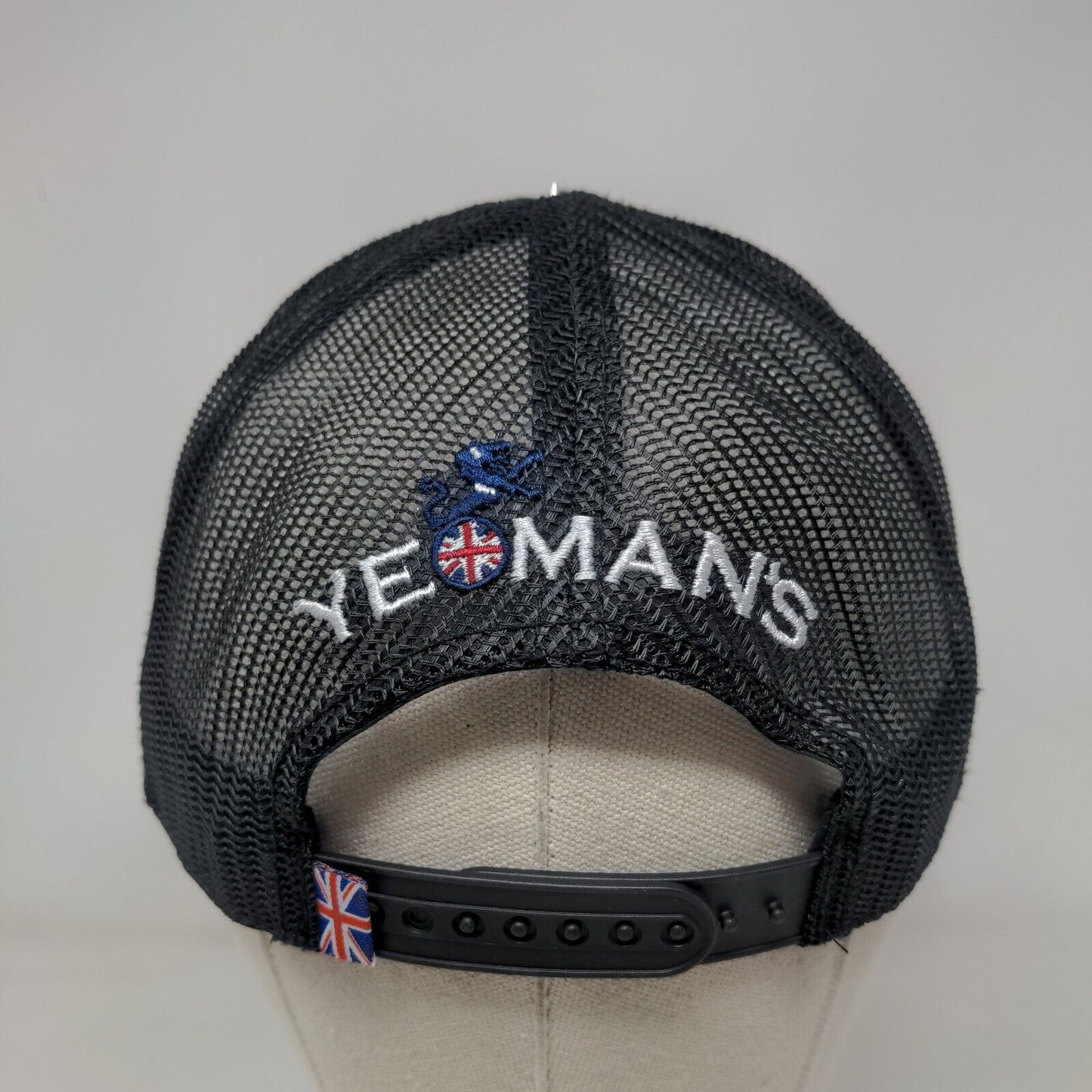 Yeman's Snapback Mesh Back Trucker Hat Black One Size Solid Patch