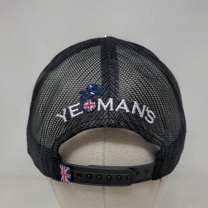 Yeman's Snapback Mesh Back Trucker Hat Black One Size Solid Patch