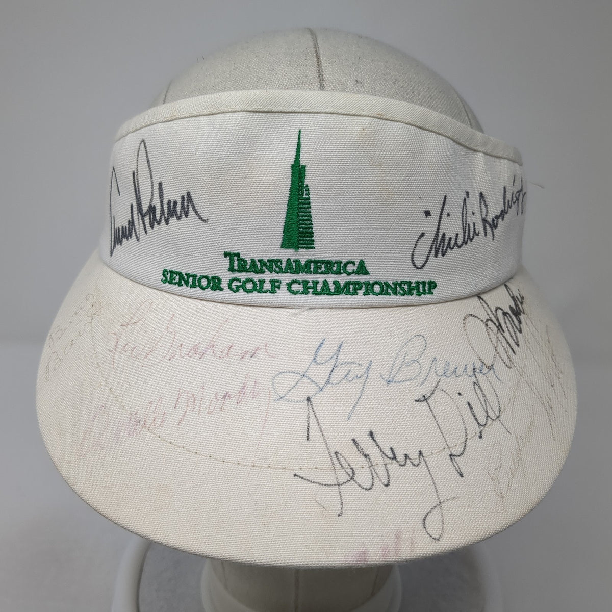 Vintage Visor Hat Signed Autographed Arnold Palmer ChiChi Rodriguez Terry Dill
