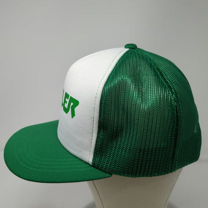 Triangle Headwear Trucker Hat Green Keller Block Logo Mesh Foam Snapback Print