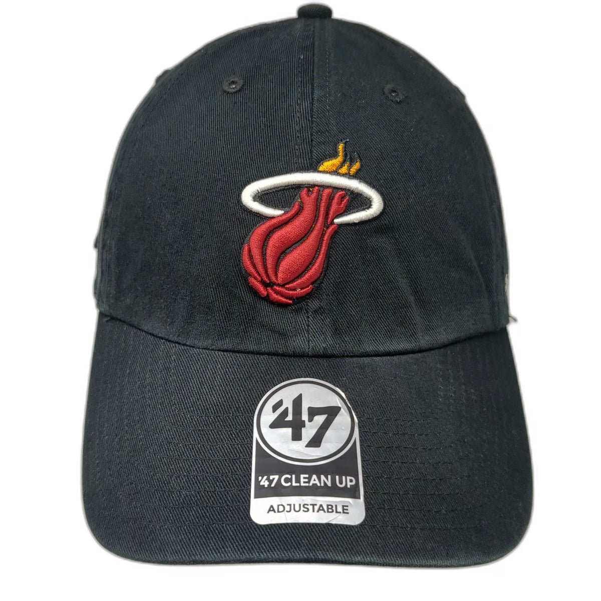 Miami Heat NBA '47 Baseball Cap Black One Size Strapback Embroidered Logo Hat