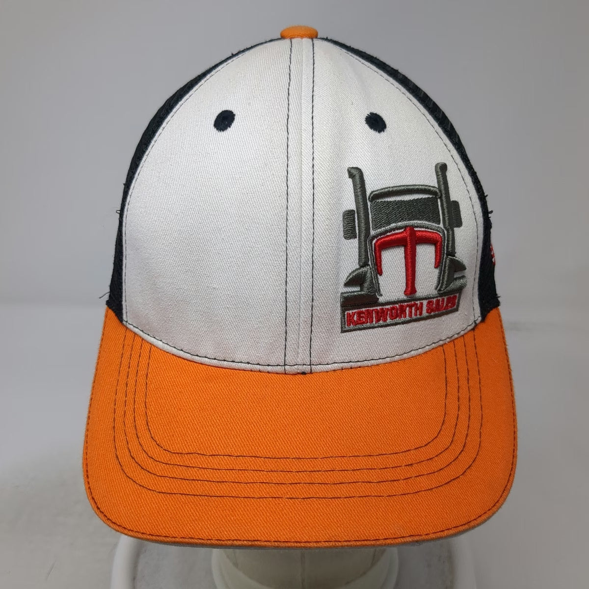 360 Apparel Kenworth Sales Trucker Hat White Orange One Size Mesh Snapback USA