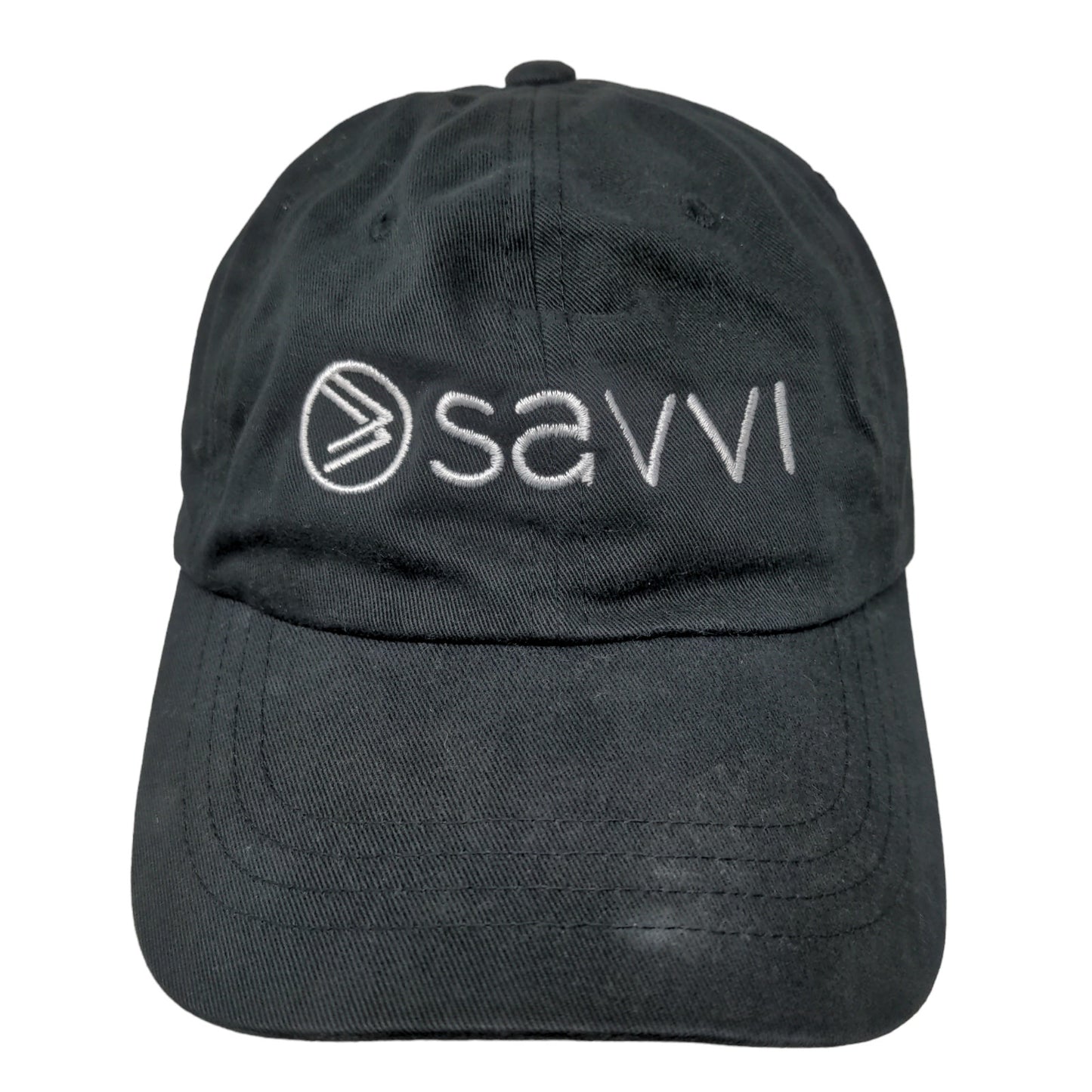 Savvi Men's Slideback Hat Black Adjustable Embroidered Logo 100% Cotton