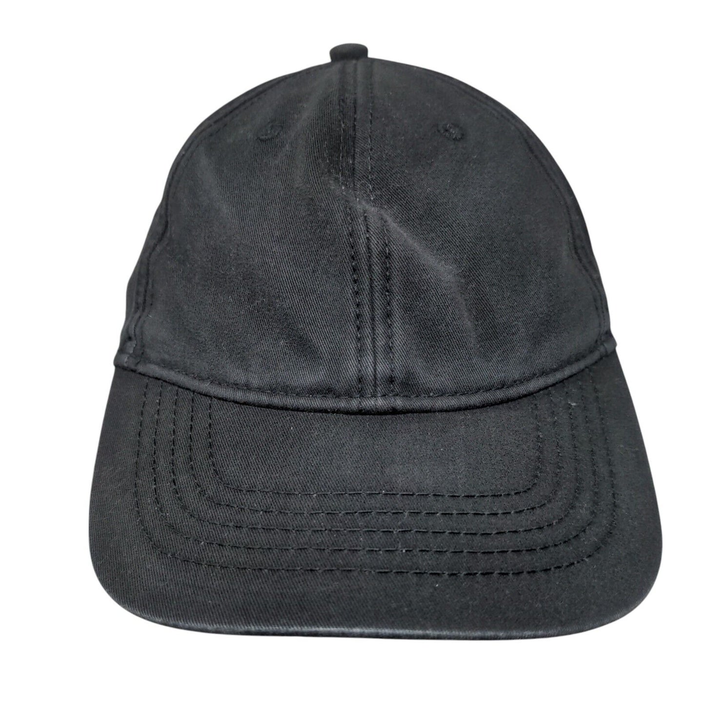 Unbranded Slideback Hat Black OSFM Adjustable 6 Panel Vent Holes Blank