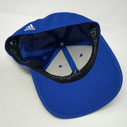 Adidas Baseball Cap Blue M Performance Mesh Logo A-Flex Stretch Fit Athletic Hat