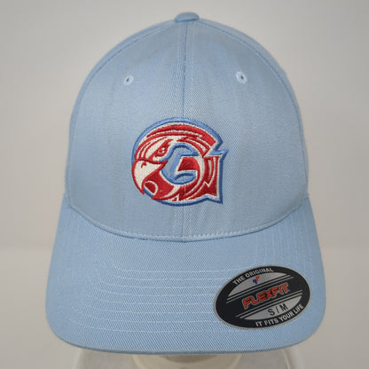 Falcons Fitted Hat Blue Medium Embroidered Logo Stretch Flexfit Yupoong