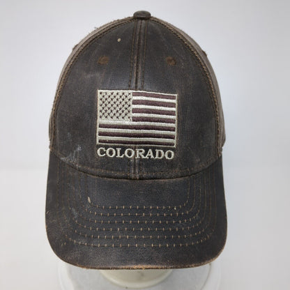 Colorado USA Flag Strapback Hat Brown One Size Embroidered Jacobson