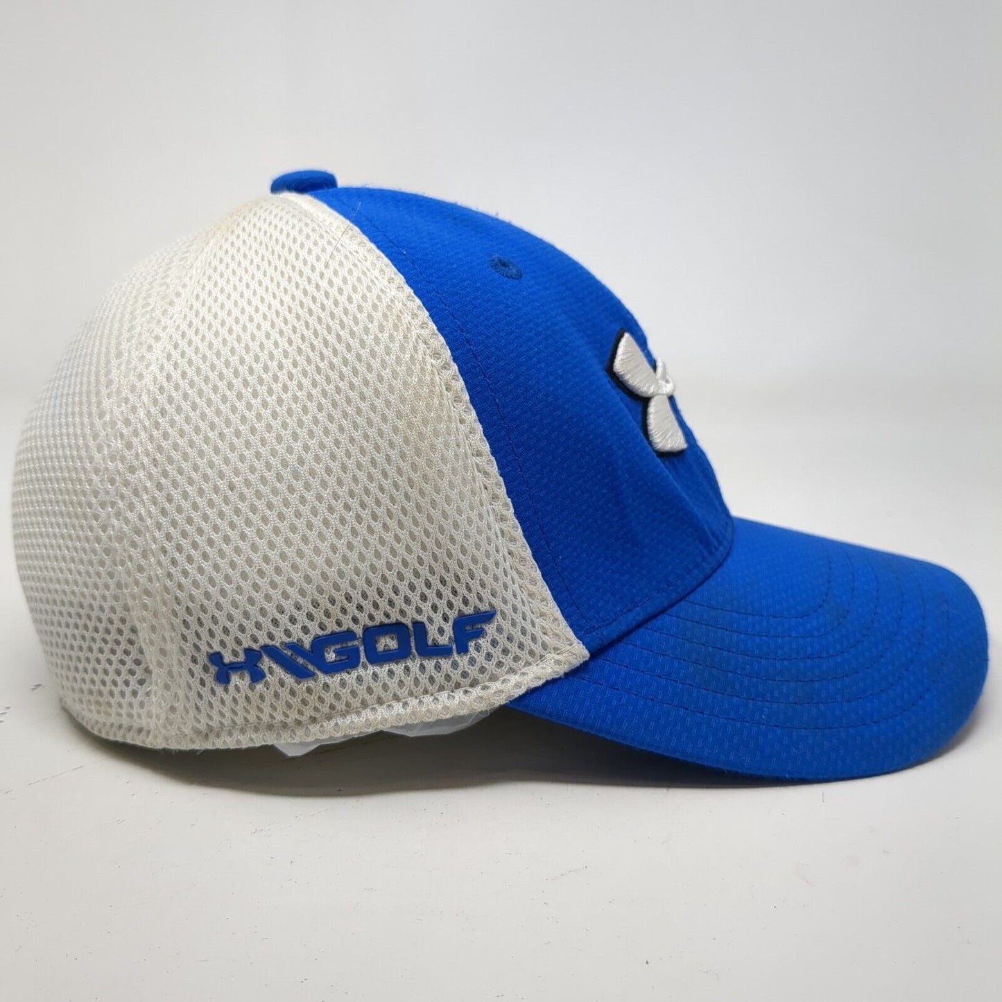 Under Armour Golf Fitted Hat Blue Youth XS/SM Mesh Back Colorblock