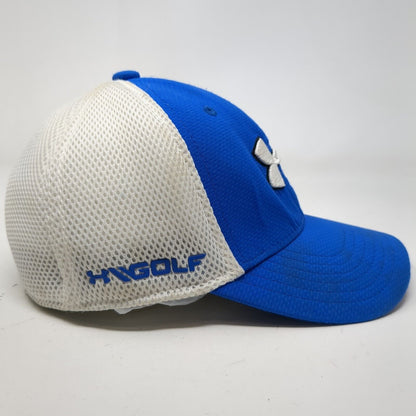 Under Armour Golf Fitted Hat Blue Youth XS/SM Mesh Back Colorblock