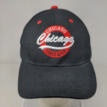 Chicago Strapback Hat Black One Size Adjustable Embroidered 6 Panel
