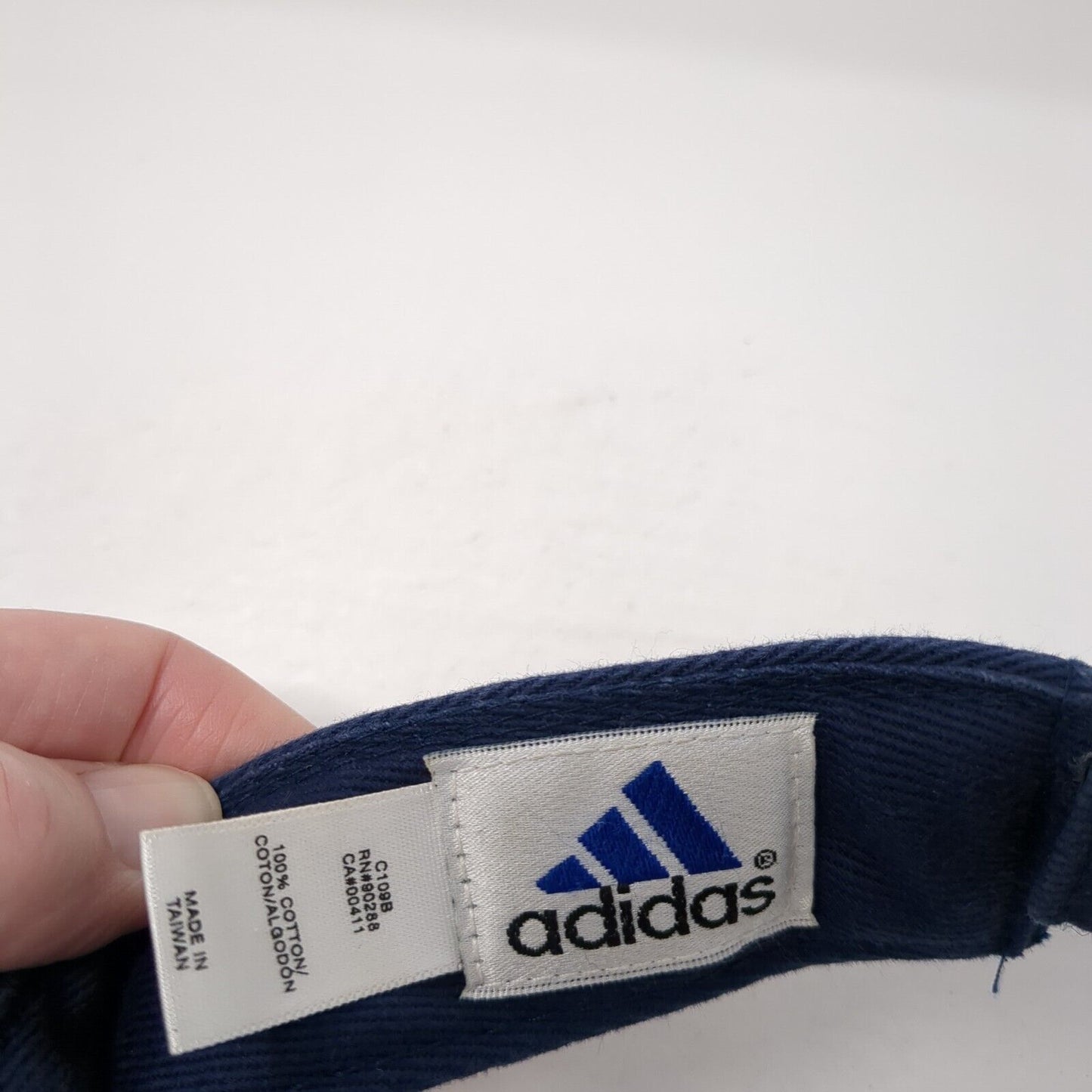 Adidas Strapback Sun Visor Hat Blue One Size Adjustable 3 Stripes