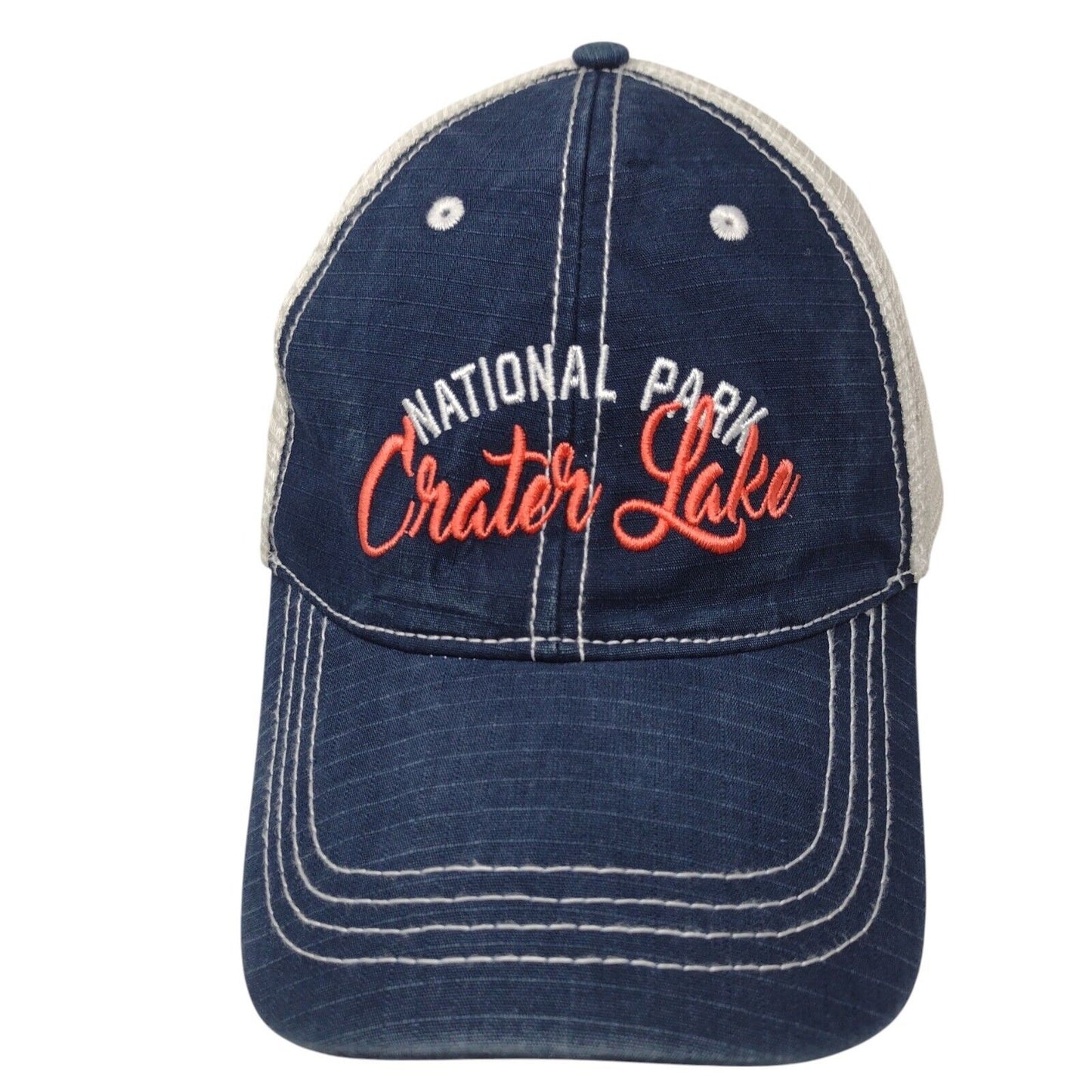 National Park Crater Lake Snapback Trucker Hat Blue OSFA Mesh Back Cotton