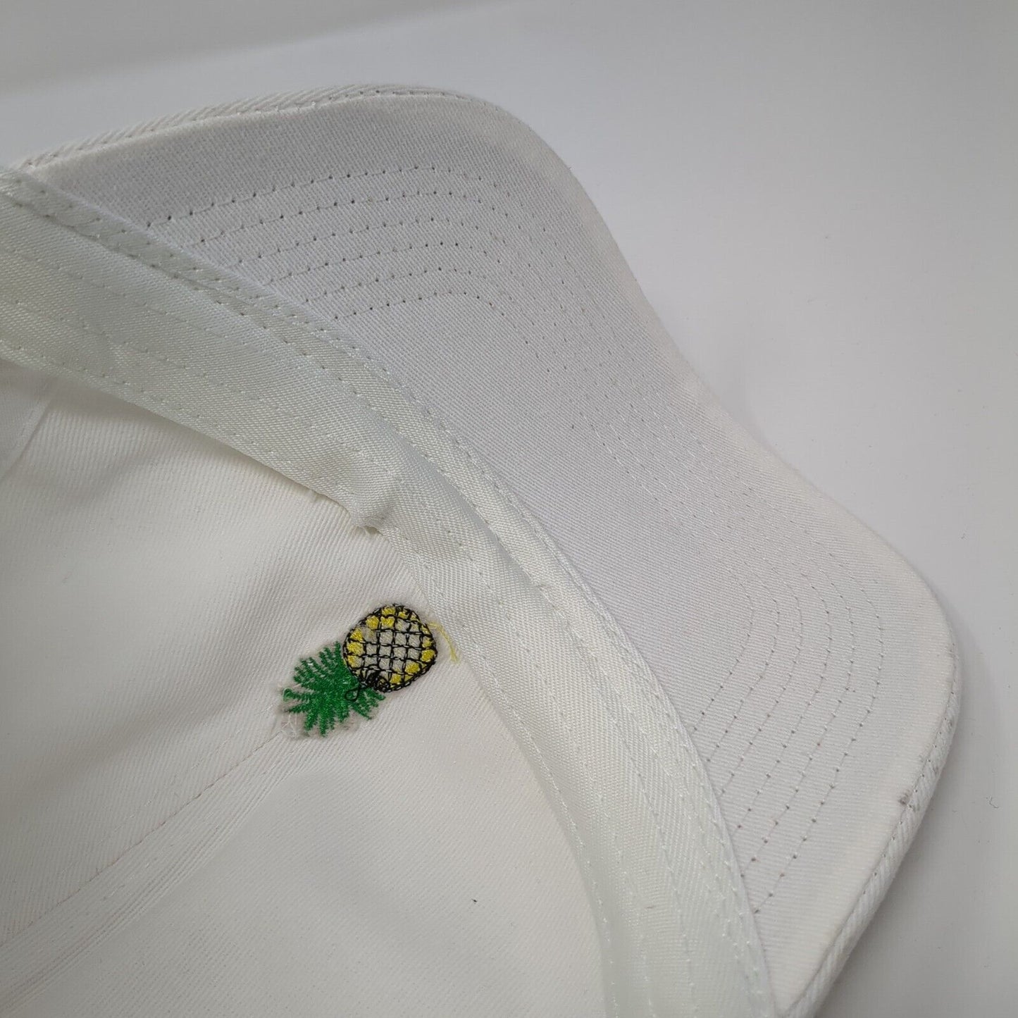 Pineapple Slideback Hat White One Size Solid Adjustable Embroidered