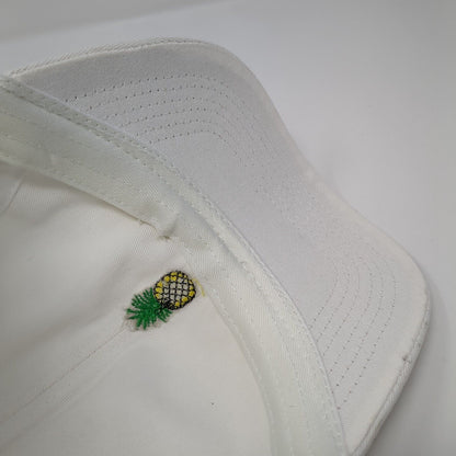Pineapple Slideback Hat White One Size Solid Adjustable Embroidered