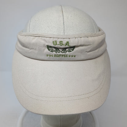 USA Route66 Sun Visor Hat Brown One Size Adjustable Lightweight Embroidered