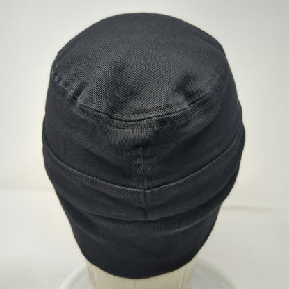Quiksilver Army Cap Black One Size Hat Side Logo Patch Flat Brim Cotton Twill