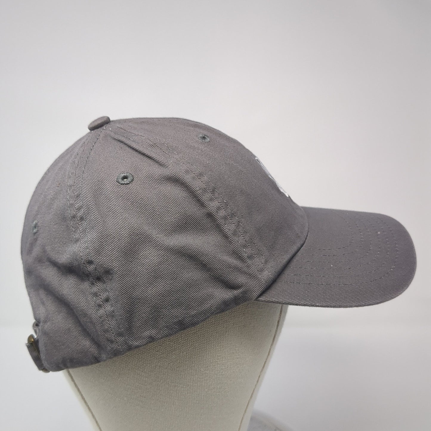 Monogram Slideback Baseball Cap Gray One Size Adjustable Embroidered 6 Panel
