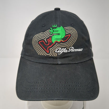 Alfa Romeo Strapback Hat Black One Size Embroidered Cap America 6 Panel