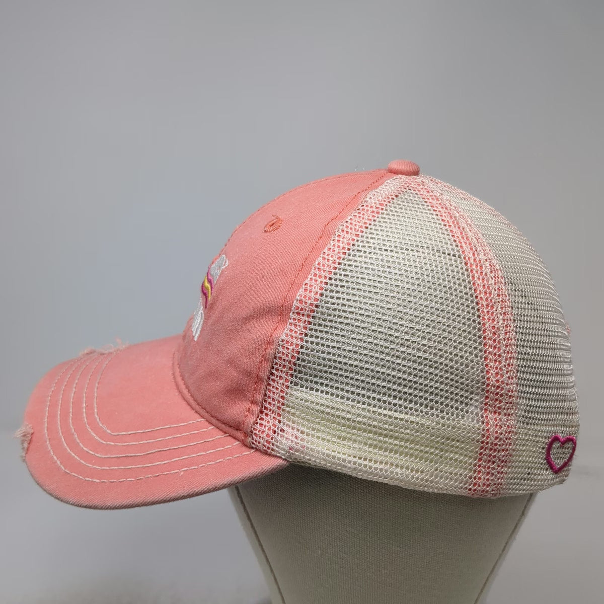 Home Free Baseball Cap Pink One Size Virginia Whale Sailboat Mesh Heart Hat