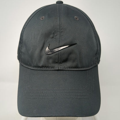 Nike Baseball Cap Gray One Size Strapback Swoosh Golf Polyester Adjustable Hat