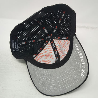 ALL IN Trucker Hat Black One Size Snapback Perforated Gray Undervisor Lifestyle