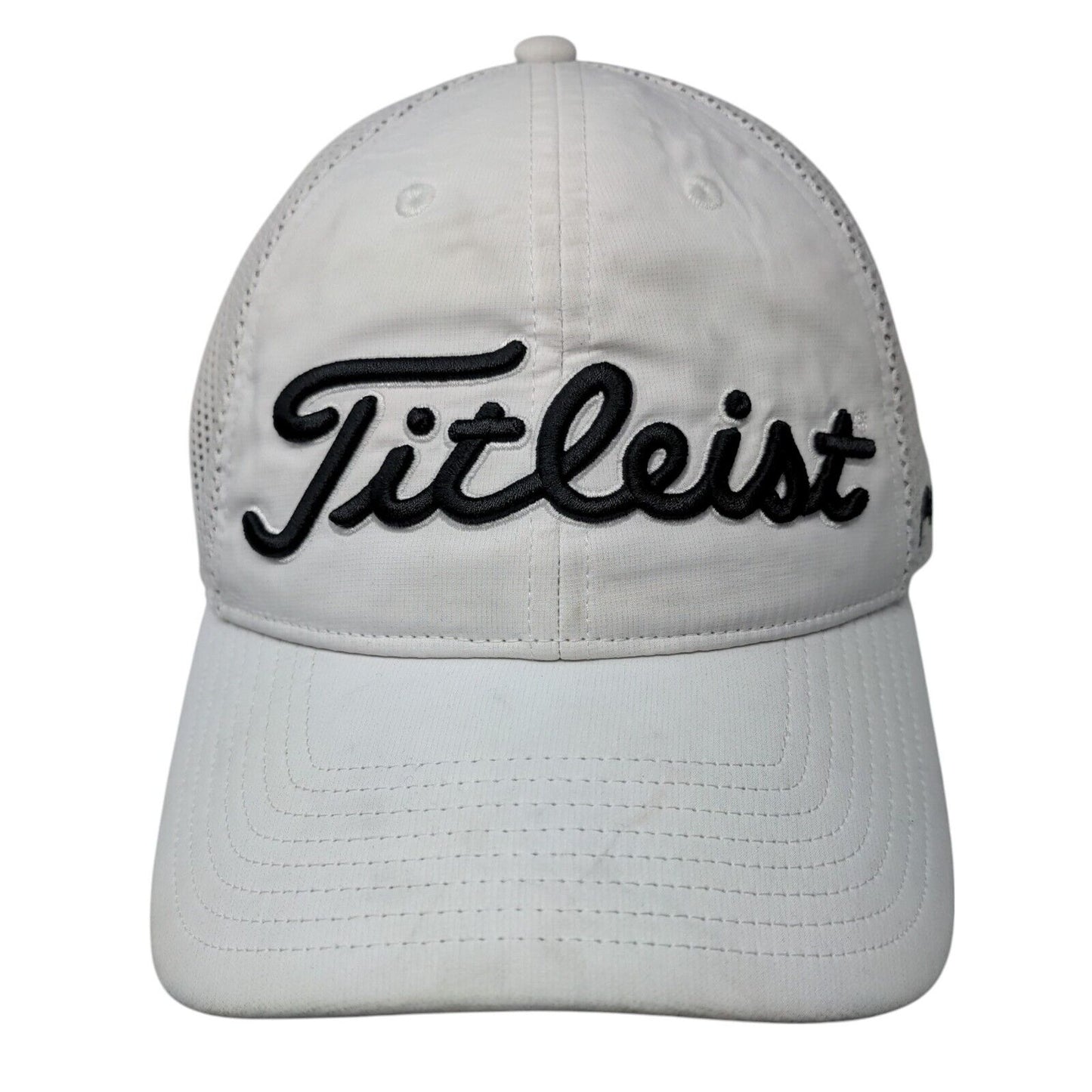 Titleist Golf Snapback Mesh Back Hat White One Size Adjustable 6 Panel