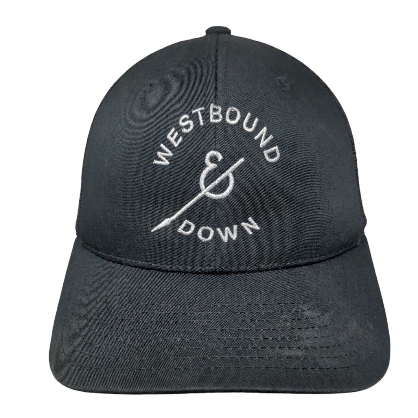 Westbound & Down Snapback Mesh Back Trucker Hat Black One Size Yupoong