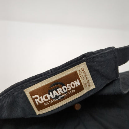 Richardson Slideback Hat Black One Size Embroidered Logo Adjustable