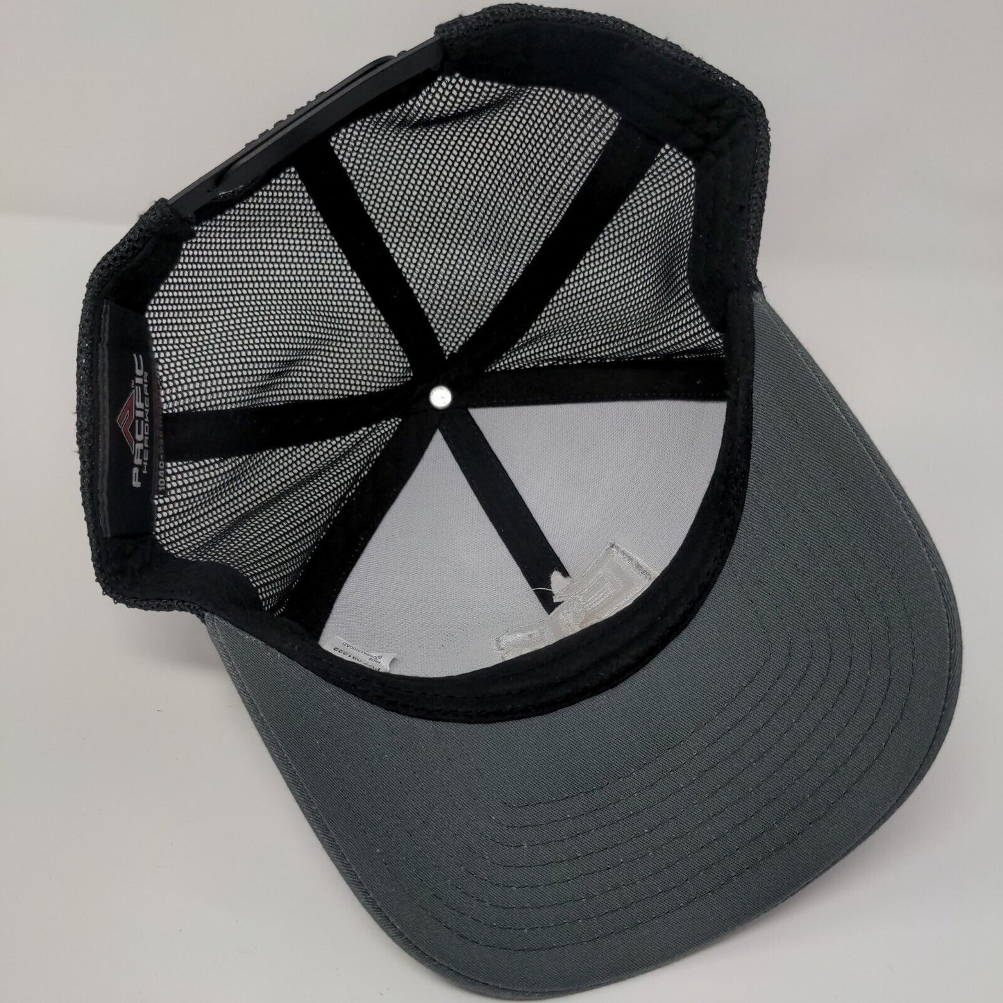EB Snapback Trucker Hat Gray One Size Adjustable Mesh Back Pacific Headwear