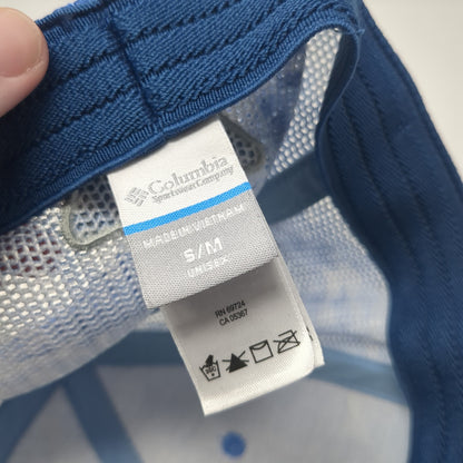 Columbia PFG Fitted Trucker Hat Blue Medium Lightweight Embroidered Mesh Back