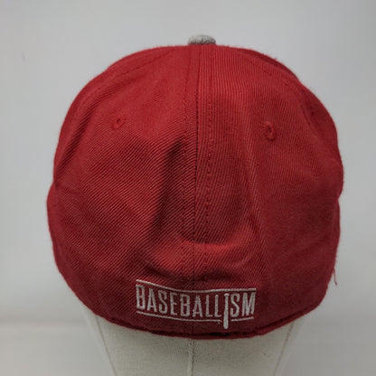 Baseballism Fitted Hat Red Size 7 3/8 Embroidered Patriotic Vented Holes
