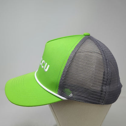 Namebrand HQ ICCU Green Gray Trucker Hat One Size Mesh Rope Snapback Logo