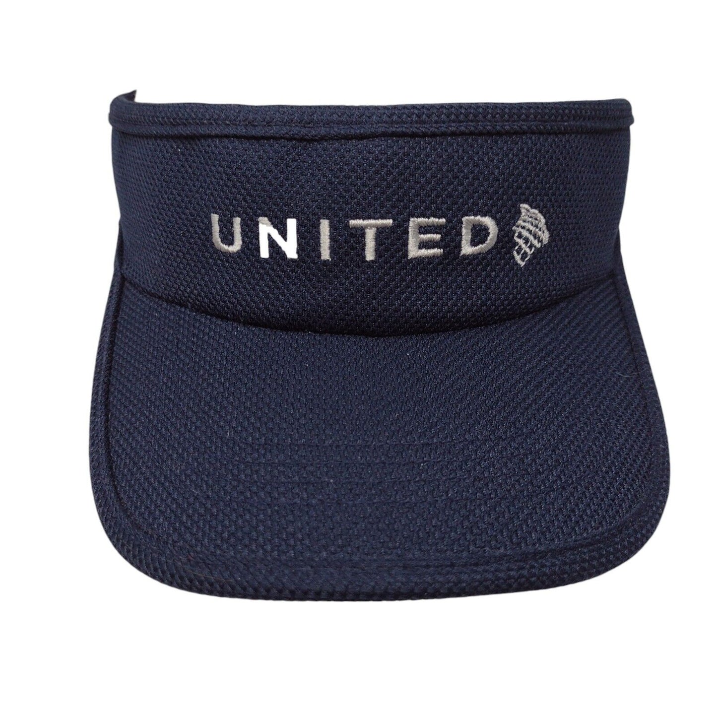United Strapback Sun Visor Cap Blue OSFA Adjustable Embroidered Lightweight