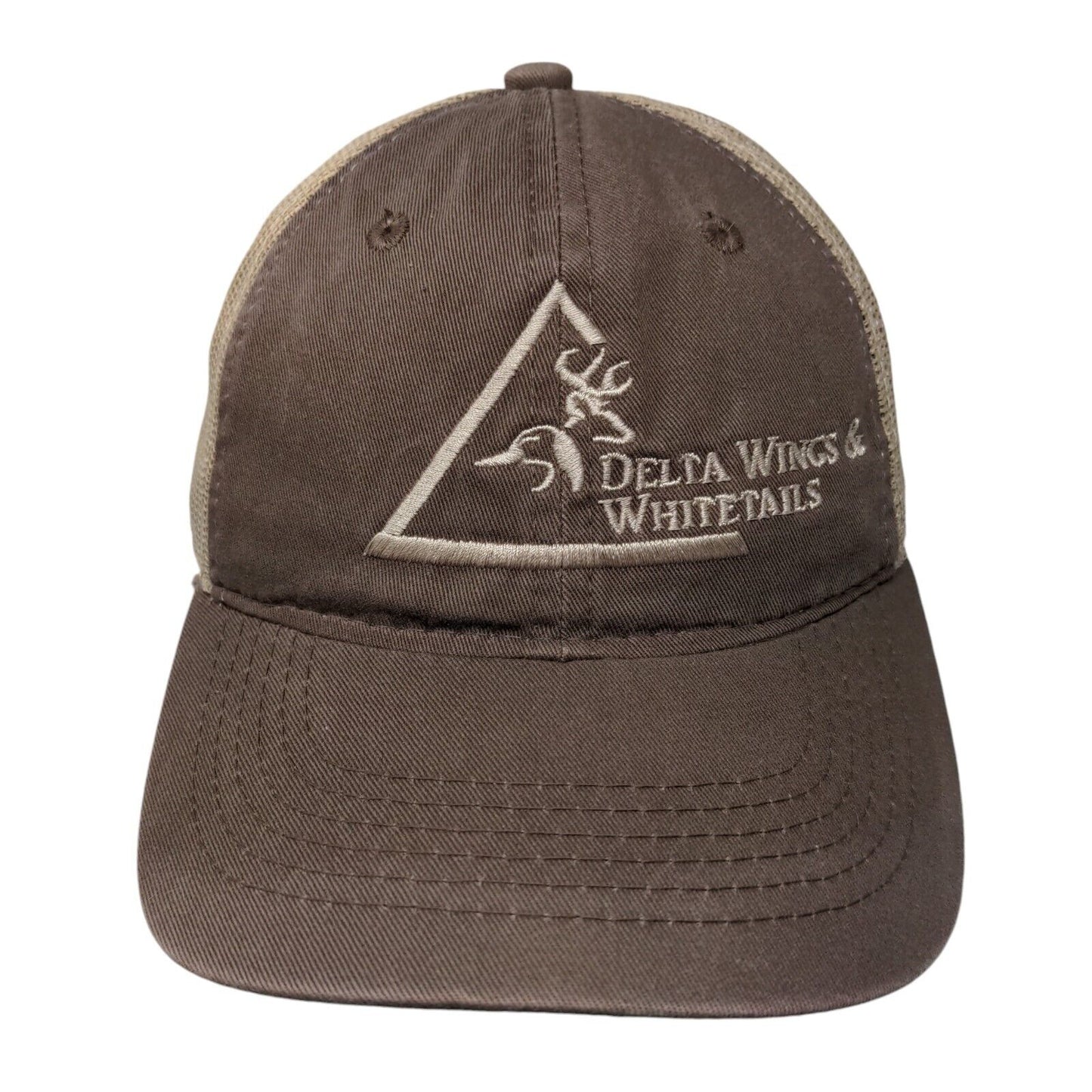 Delta Wings & Whitetails Strapback Mesh Back Trucker Hat Brown OSFM