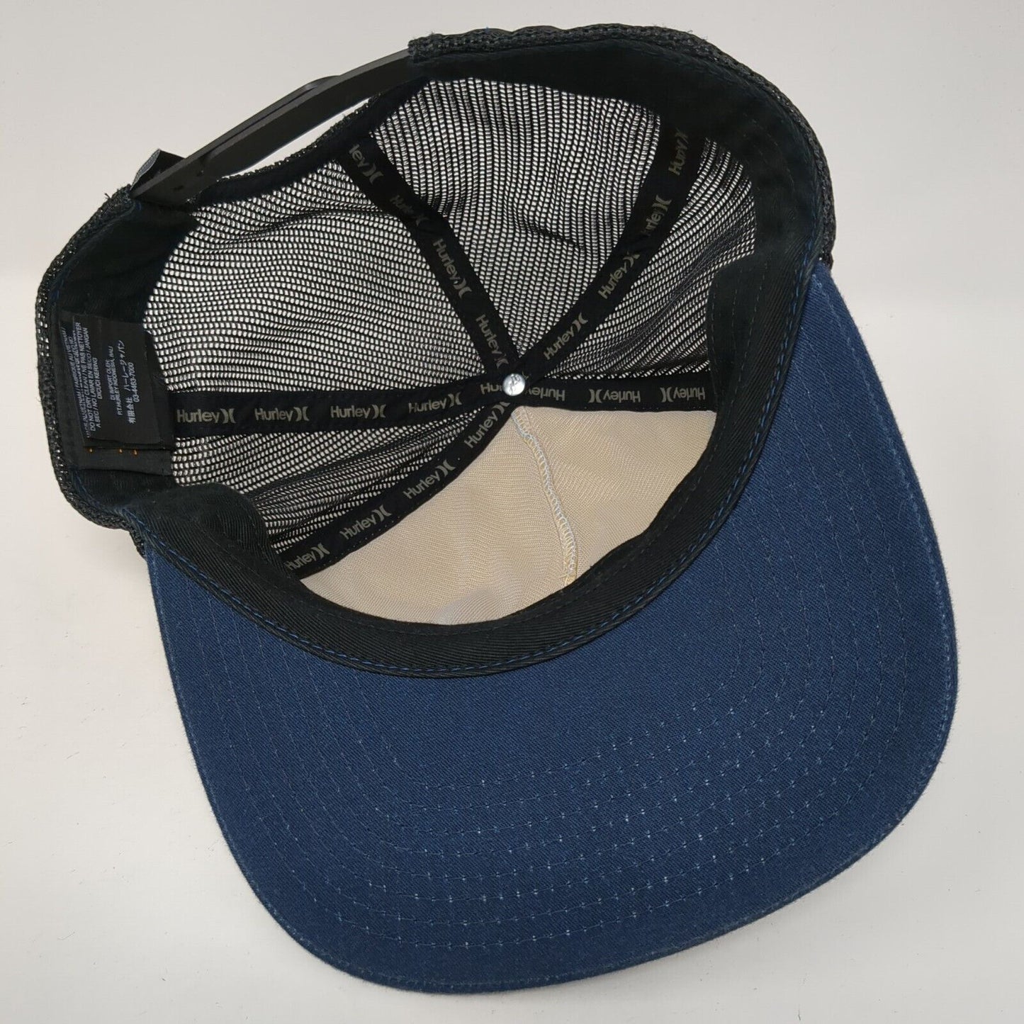 Hurley Snapback Trucker Hat Blue OS Adjustable Stripe Mesh Back Classics Yupoong