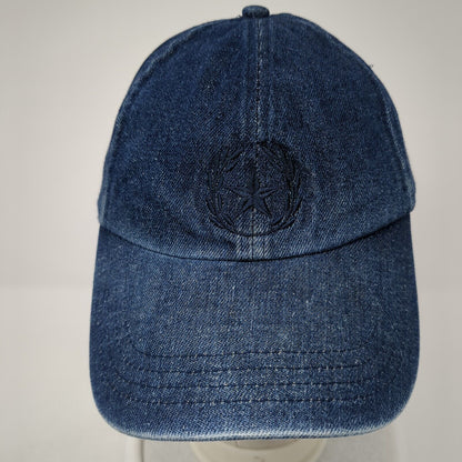 Unbranded Strapback Hat Blue One Size Adjustable Embroidered Logo Denim