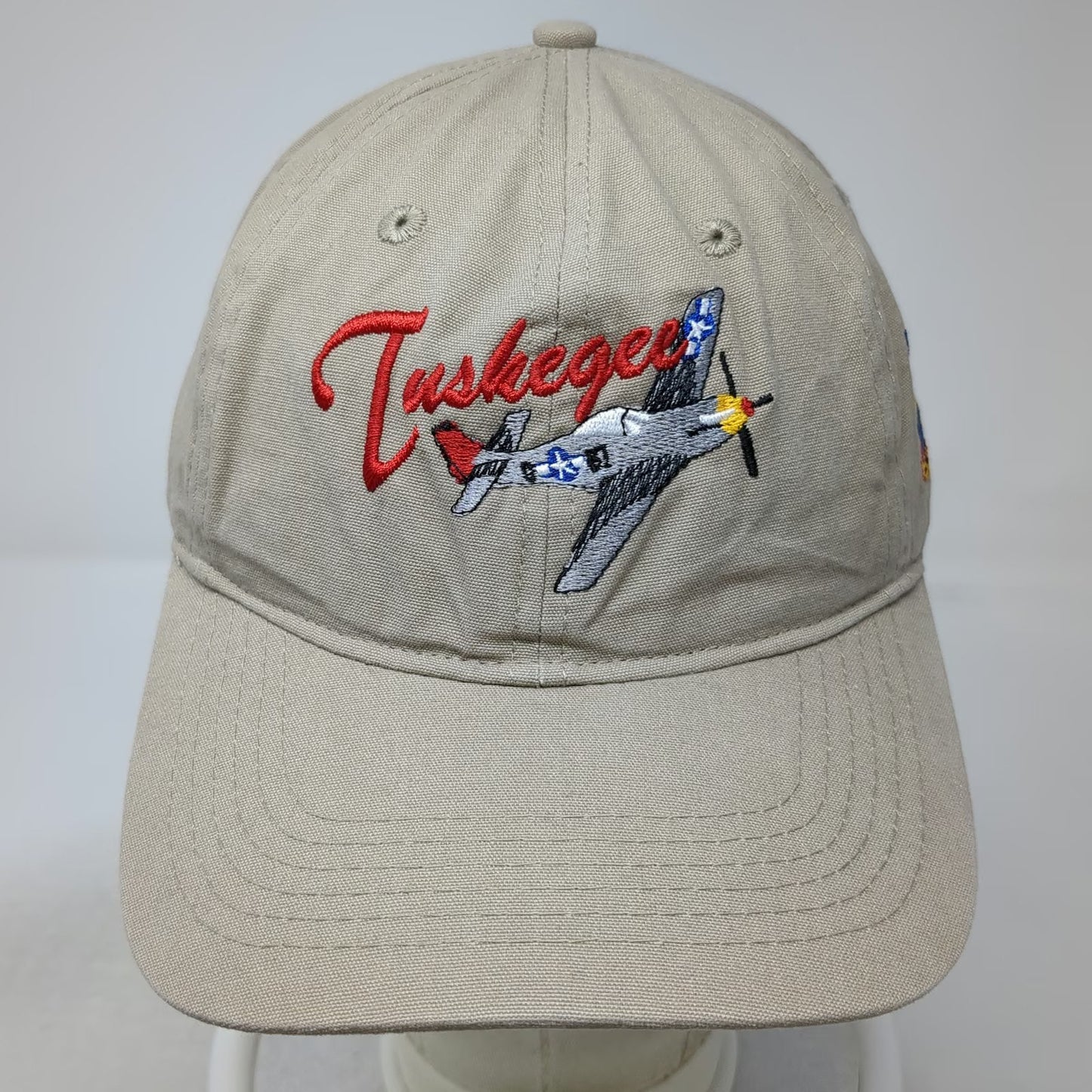 Port & Company Tuskegee 332nd P-51 Mustang Crest Beige Baseball Cap One Size hat