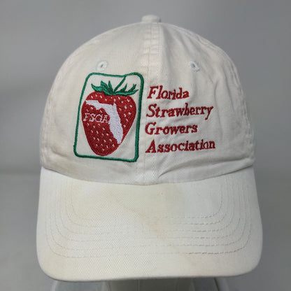 Florida Strawberry Growers Association Slideback Hat Cream Embroidered BIG X