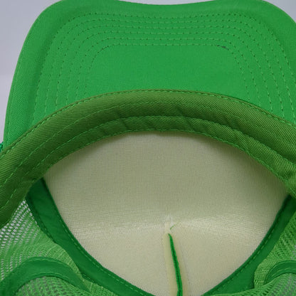bdvibez Grass Green White One Size Trucker Hat Snapback Mesh 5 Panel Rope Foam