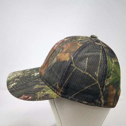 R+L Carriers Baseball Cap Green Camo One Size Mesh Back Leather Patch Hat