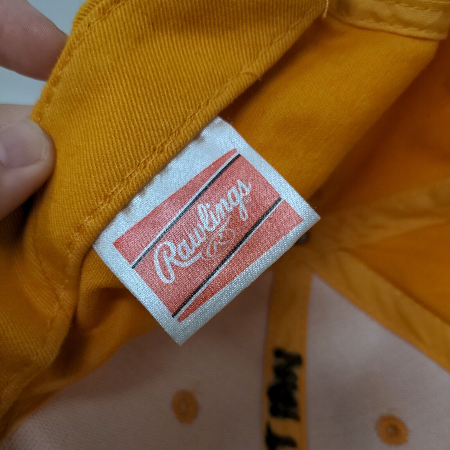 A's Strapback Hat Orangish-Yellow Large/XL Embroidered Rawlings
