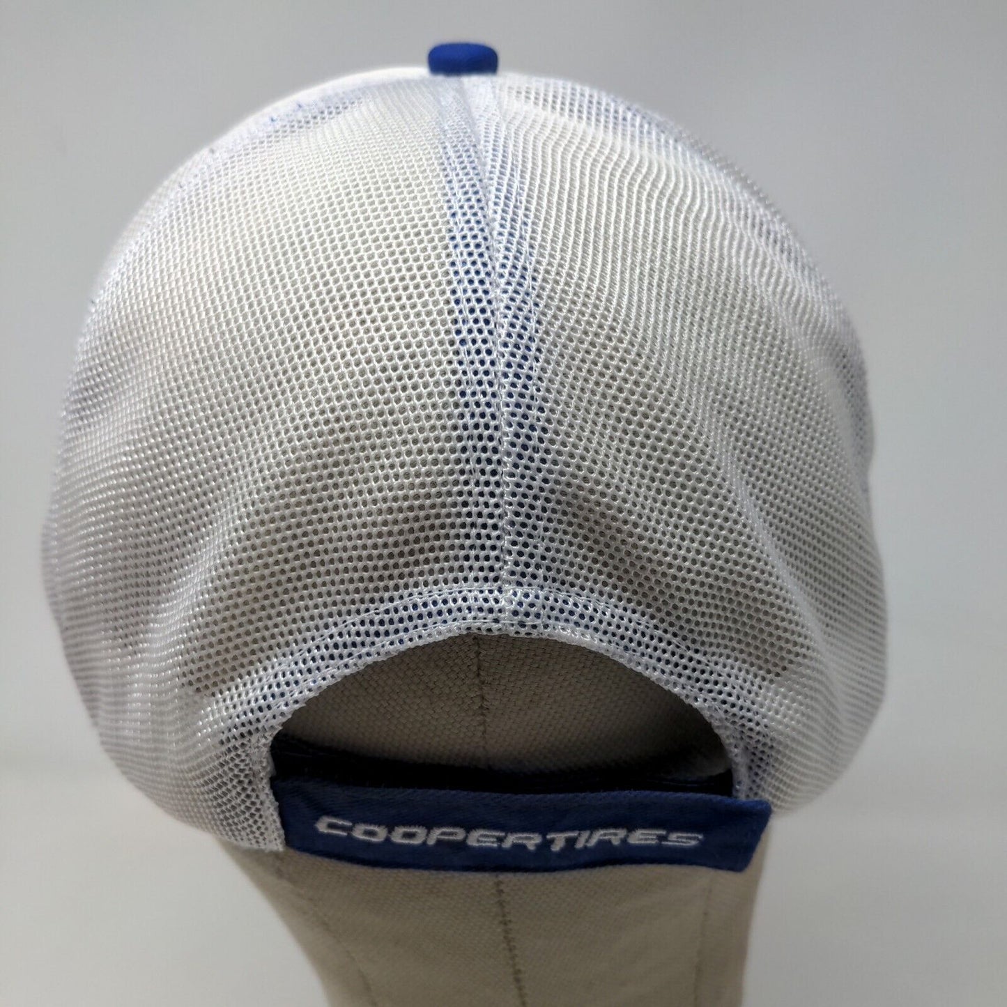 Cooper Tires Men's Strapback Mesh Back Hat Blue White Embroidered Logo